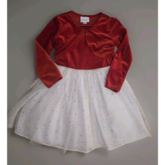 FRAIS‎ Holiday Red Velvet Tulle Christmas Dress 2 piece Size 4T - MC1 - Picture 1 of 5
